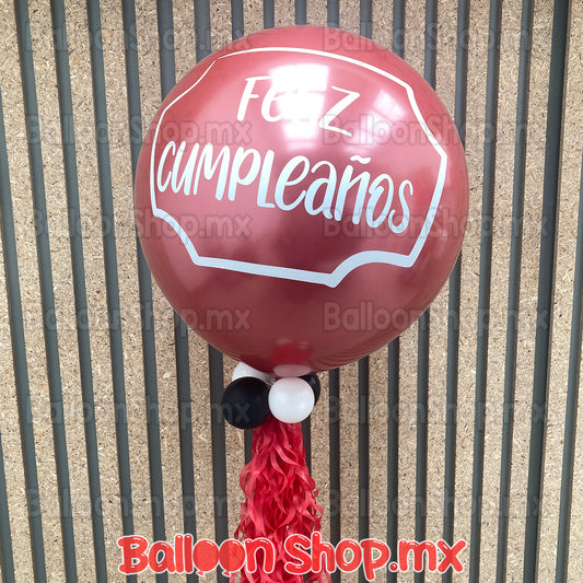 Burbuja cromada roja 55 cm