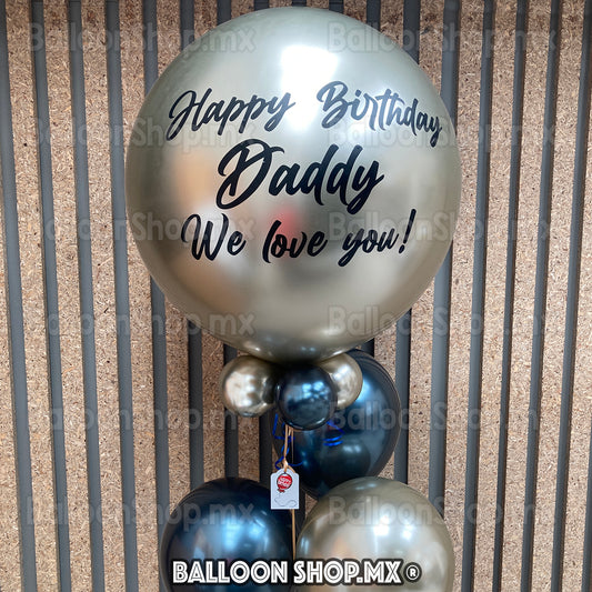 Burbuja cromada champagne 55 cm