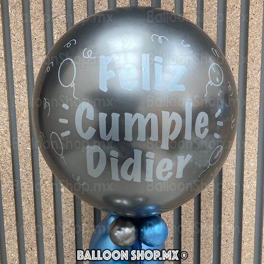 Burbuja cromada grafito 55 cm