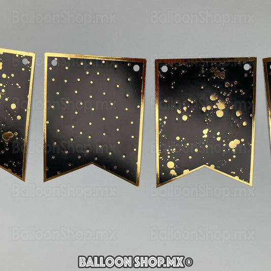 Banner negro decoración