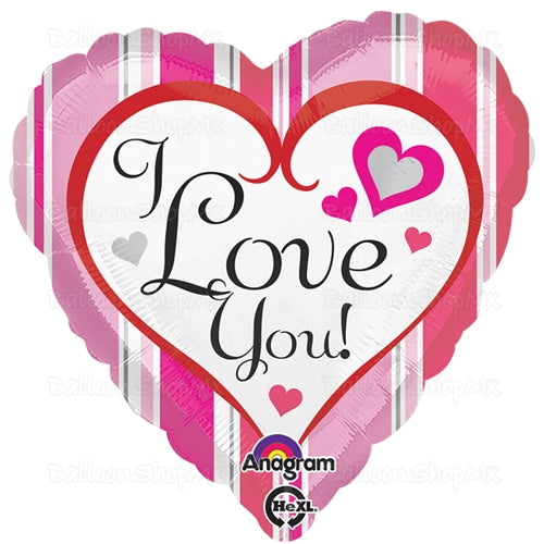 Corazón líneas rosas