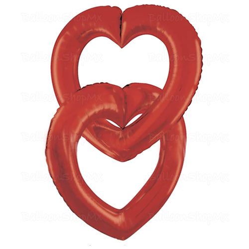 Par de corazones rojos