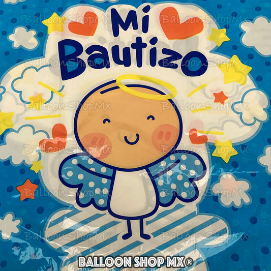 Bautizo angelito azul