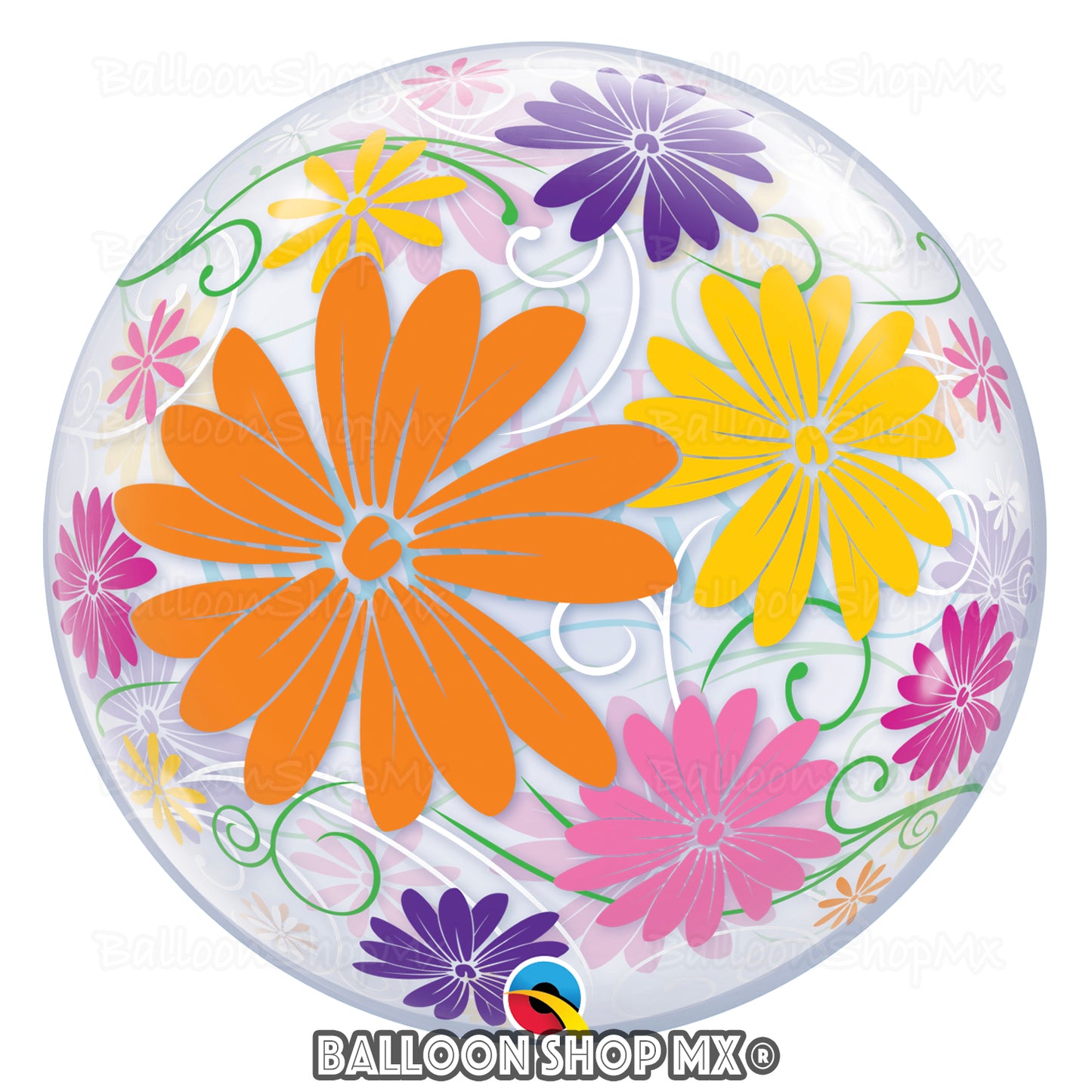 Burbuja con flores