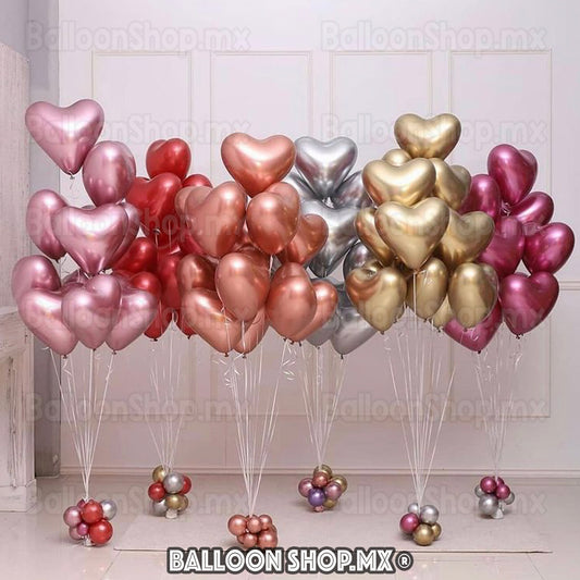 Corazón cromado plata