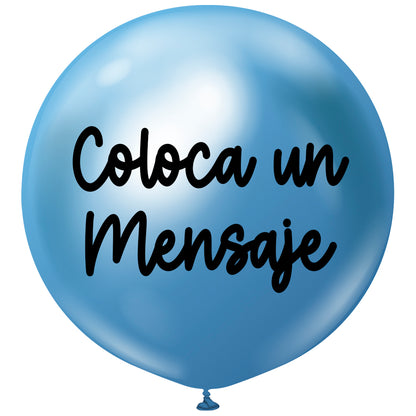 Burbuja cromada azul 55 cm