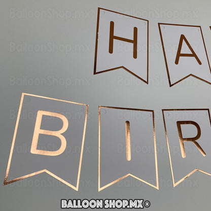 Banner HBD oro rosa