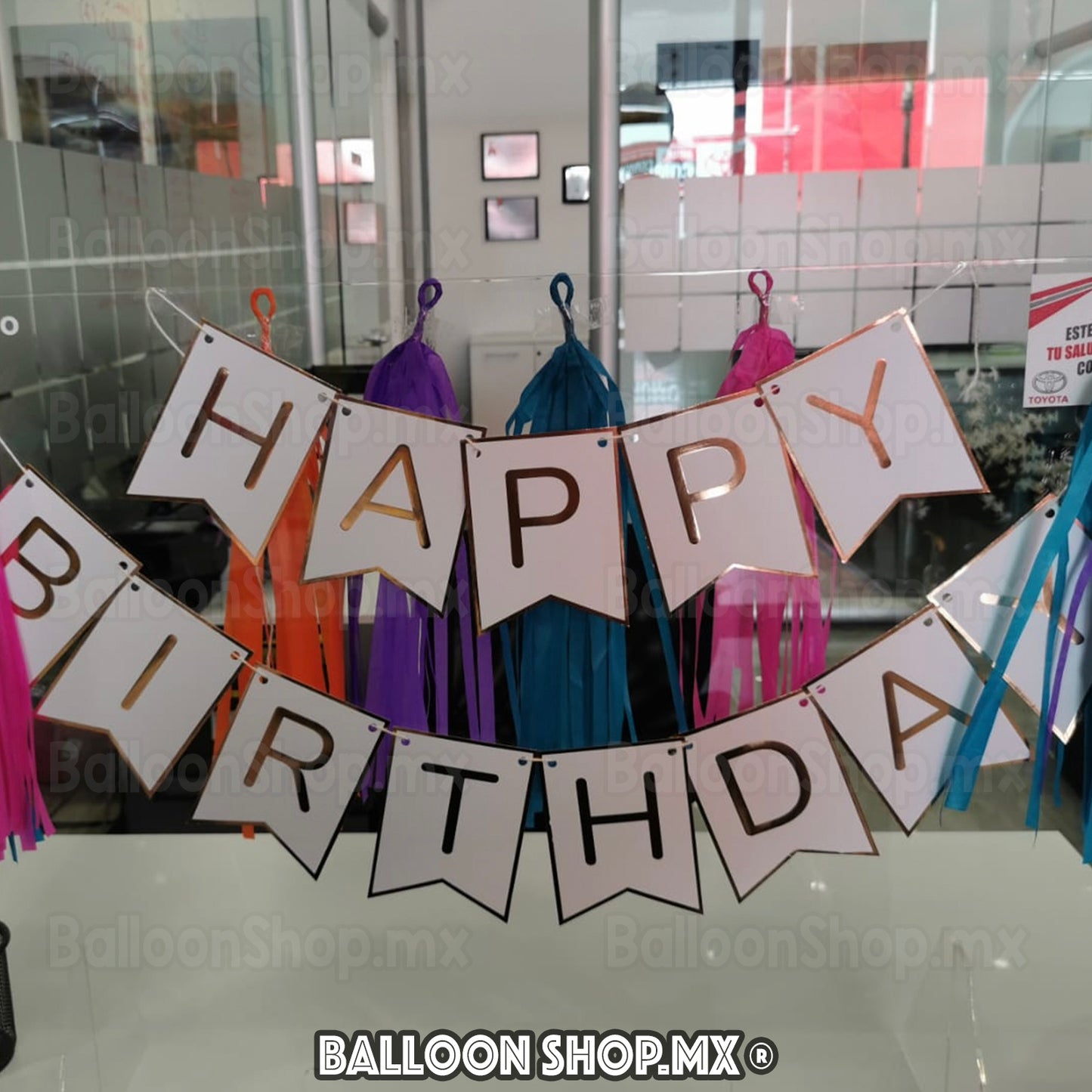 Banner HBD oro rosa