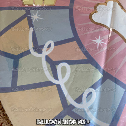 Bautizo vitrales rosa