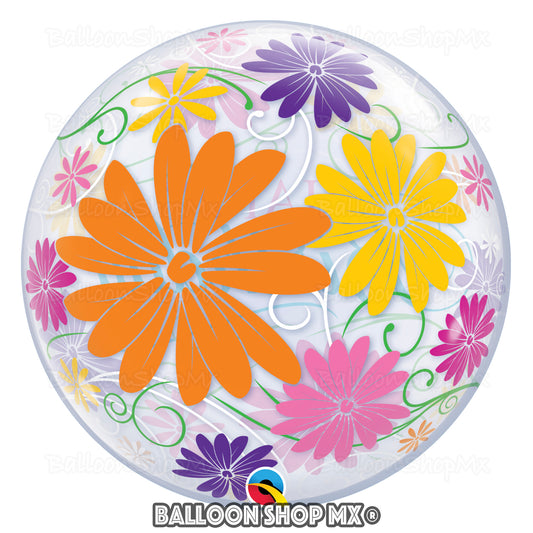 Burbuja con flores