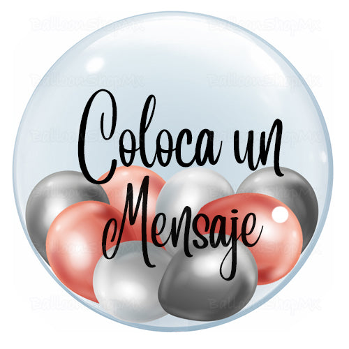 Burbuja con mini globos 55 cm