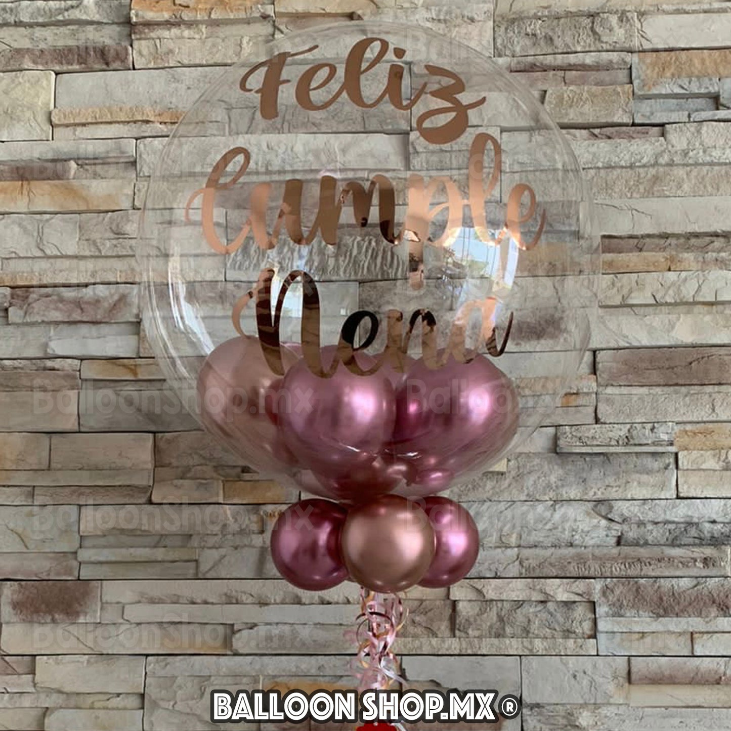 Burbuja con mini globos 55 cm