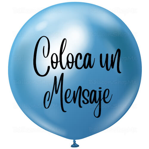 Burbuja cromada azul 55 cm